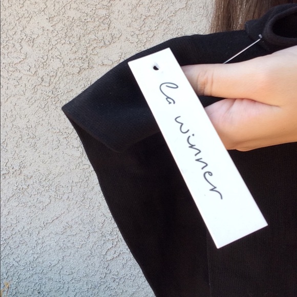 La Winner Black Lace Up Bow Crop Top Shirt Blouse - Picture 4 of 4